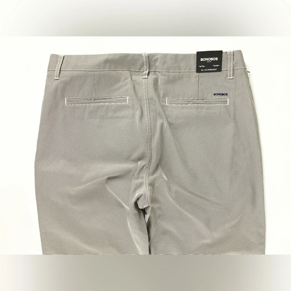 Bonobos Golf Mens Stone Minicheck‎ Straight Leg Pants Size 34 x 32